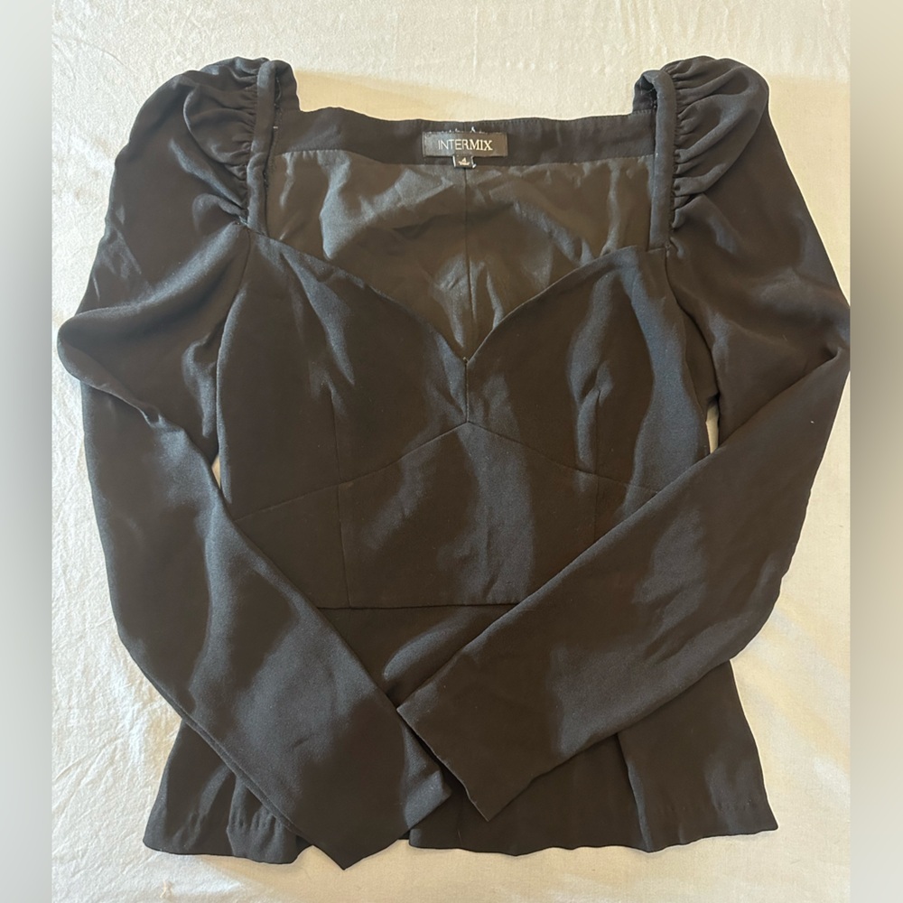 INTERMIX Classic Black Blouse